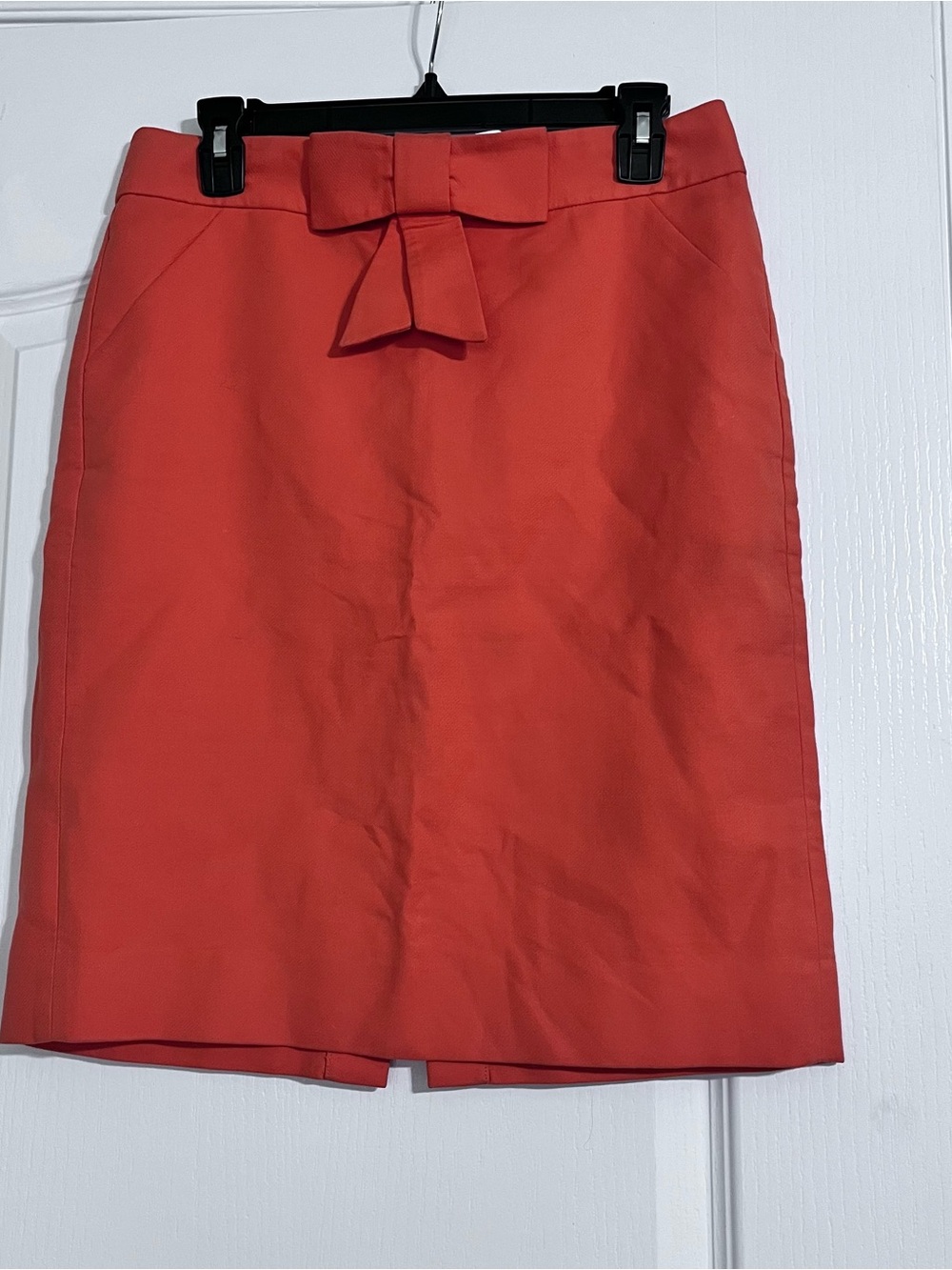 J. Crew Coral Bow-Front Pencil Skirt Size 6 “Like New”